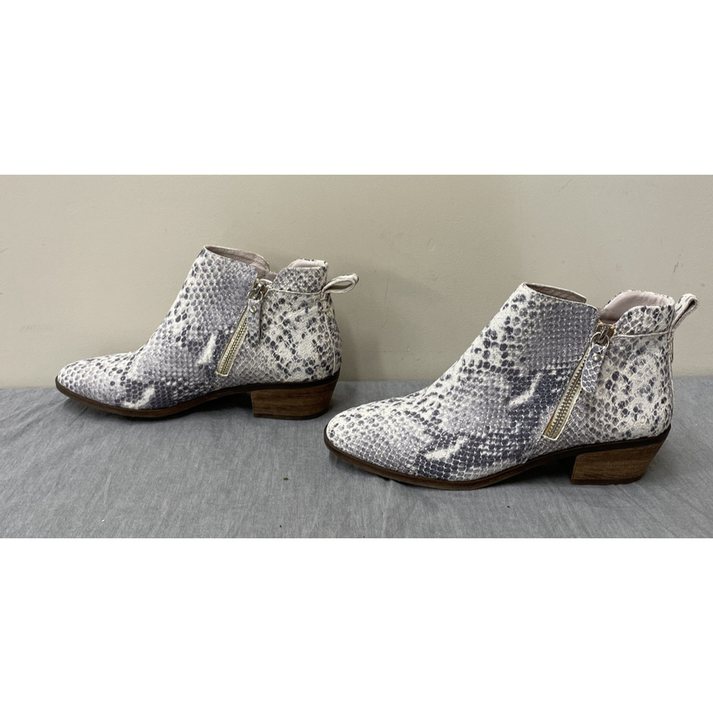 Vince Camuto Tricera Leather Booties Size 6.5 Chunky Heel Boots Snake Print FS - Picture 5 of 13